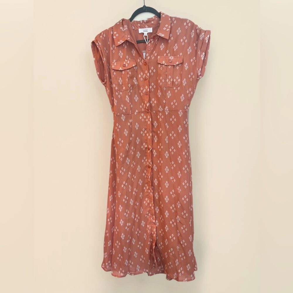 Lucky Brand Sleeveless Button Down Midi Dress